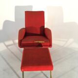 Armchair with ottoman, Italian