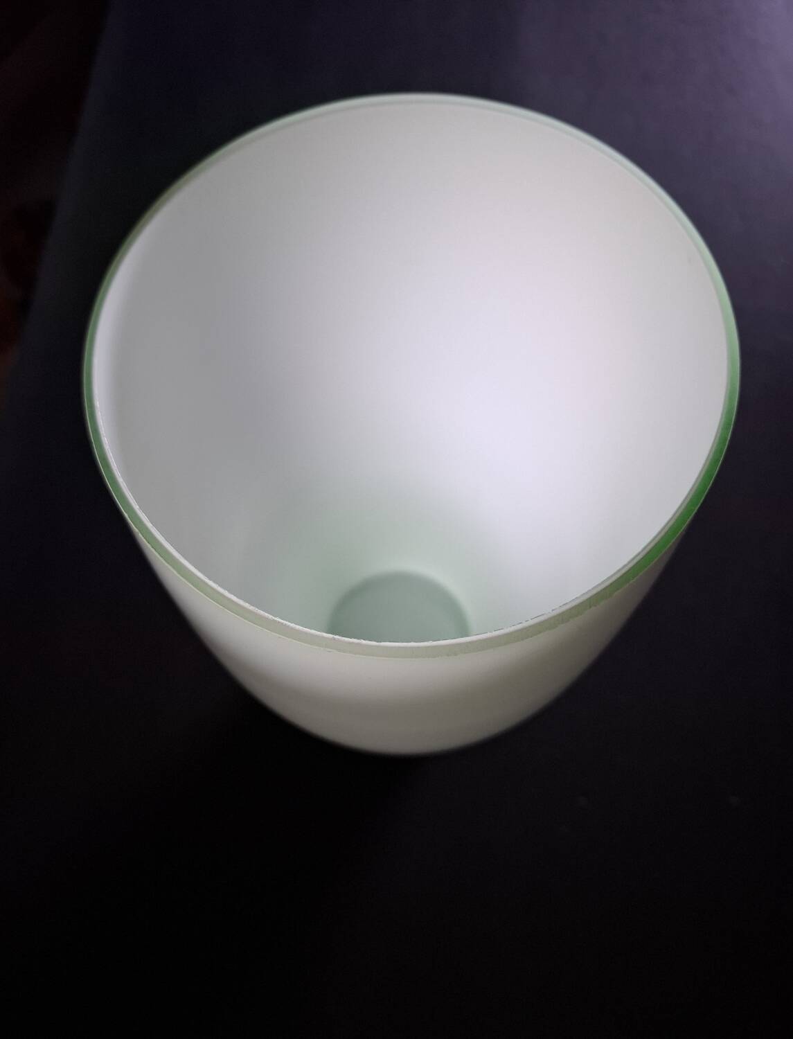 Large contemporary vase in green opaline