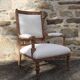 Fauteuil XIXème en bois retapissé en chanvre