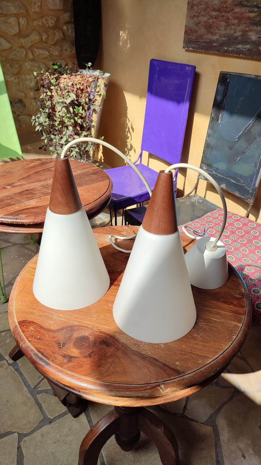 Pair of Scandinavian design pendant lamps