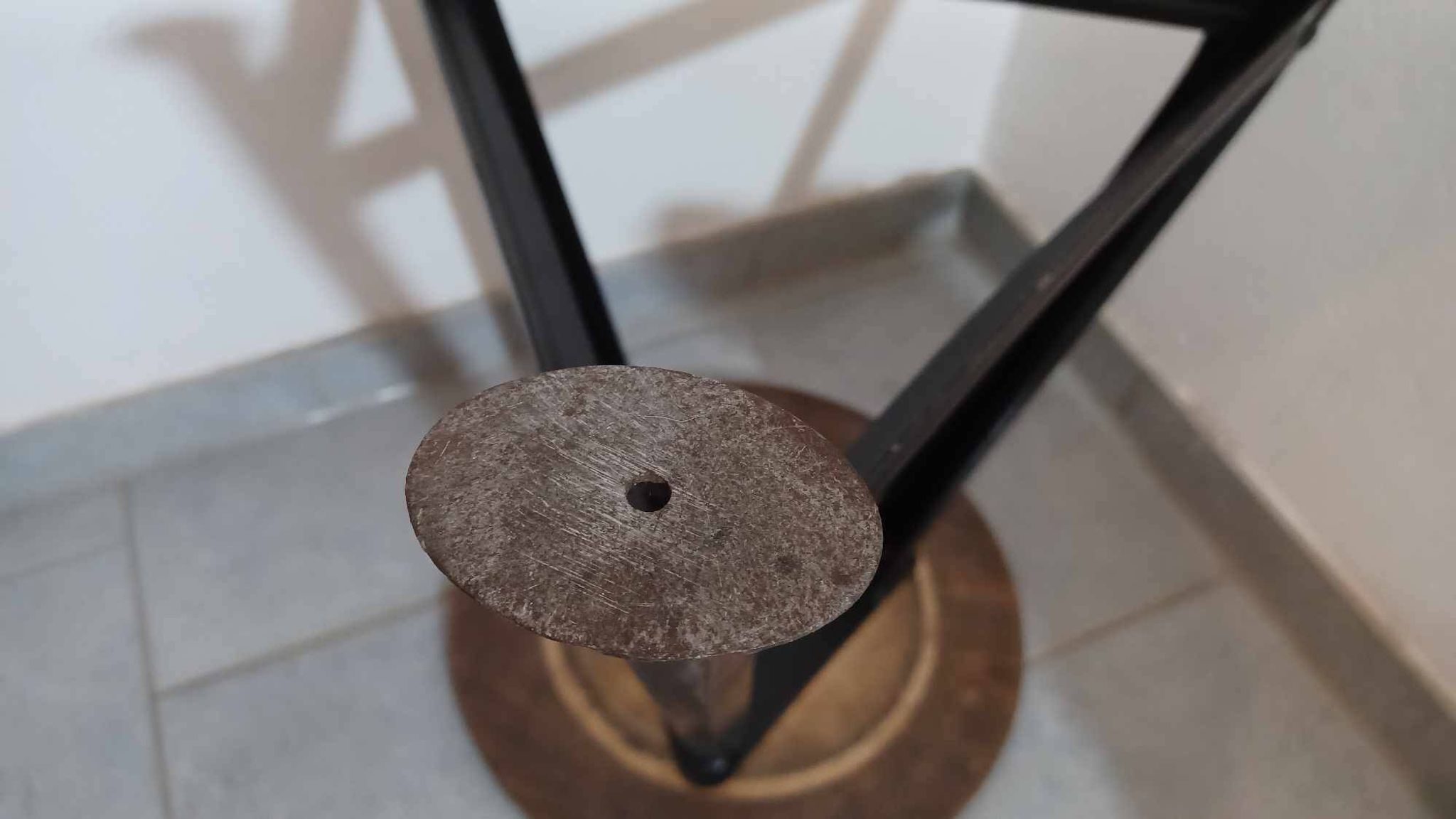 Tabouret métal & bois dans le style de Rowac années 1950/60. industriel