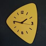 Formica vintage asymmetrical silent wall clock "Yellow Star"