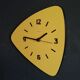 Formica vintage asymmetrical silent wall clock "Yellow Star"