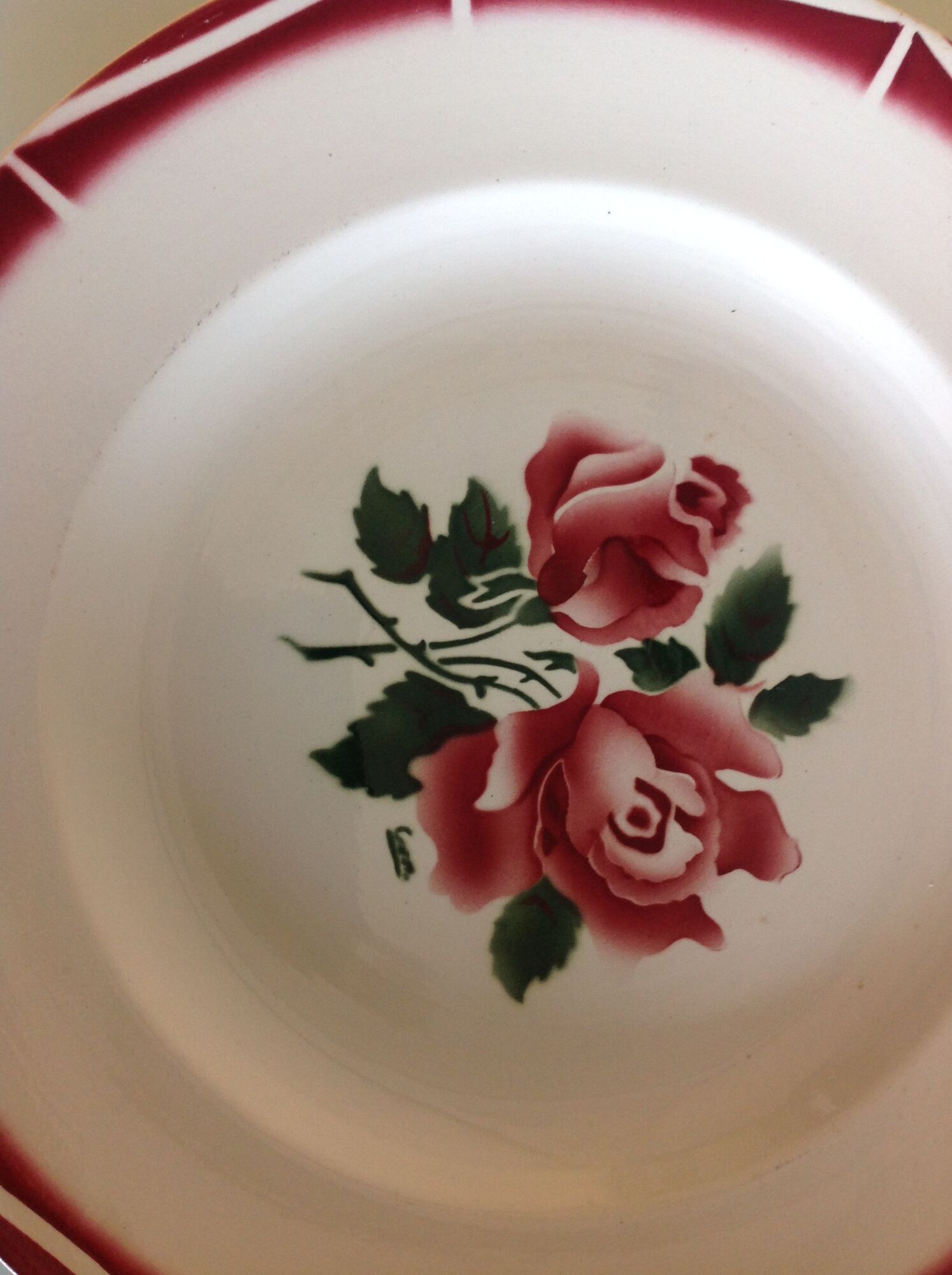 Round dish decor Cibon des faienceries de Sarreguemines and Digoin / vintage 60s