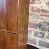 Leather-covered lamp from the 1990s Ht 70 cm