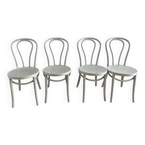 4 chaises bistrot vintage - blanches