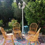 Tunisian carpet in turquoise wool and fuchsia 157x267cm