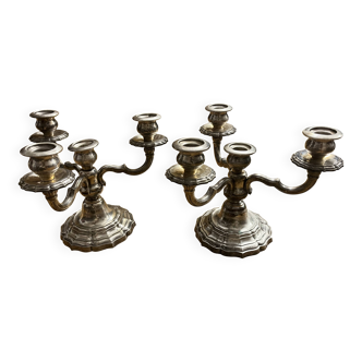 Chandeliers en métal argenté