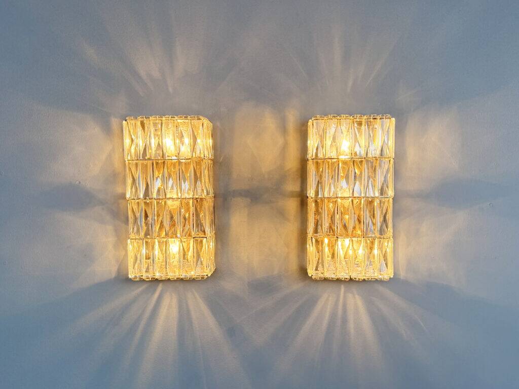 Pair of wall sconces, crystal glass by Bakalowits & Söhne, Austria, 1960s