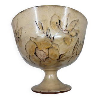 Giant Glazed Ceramic Cup French Vallauris French Riviera 1970 Vintage