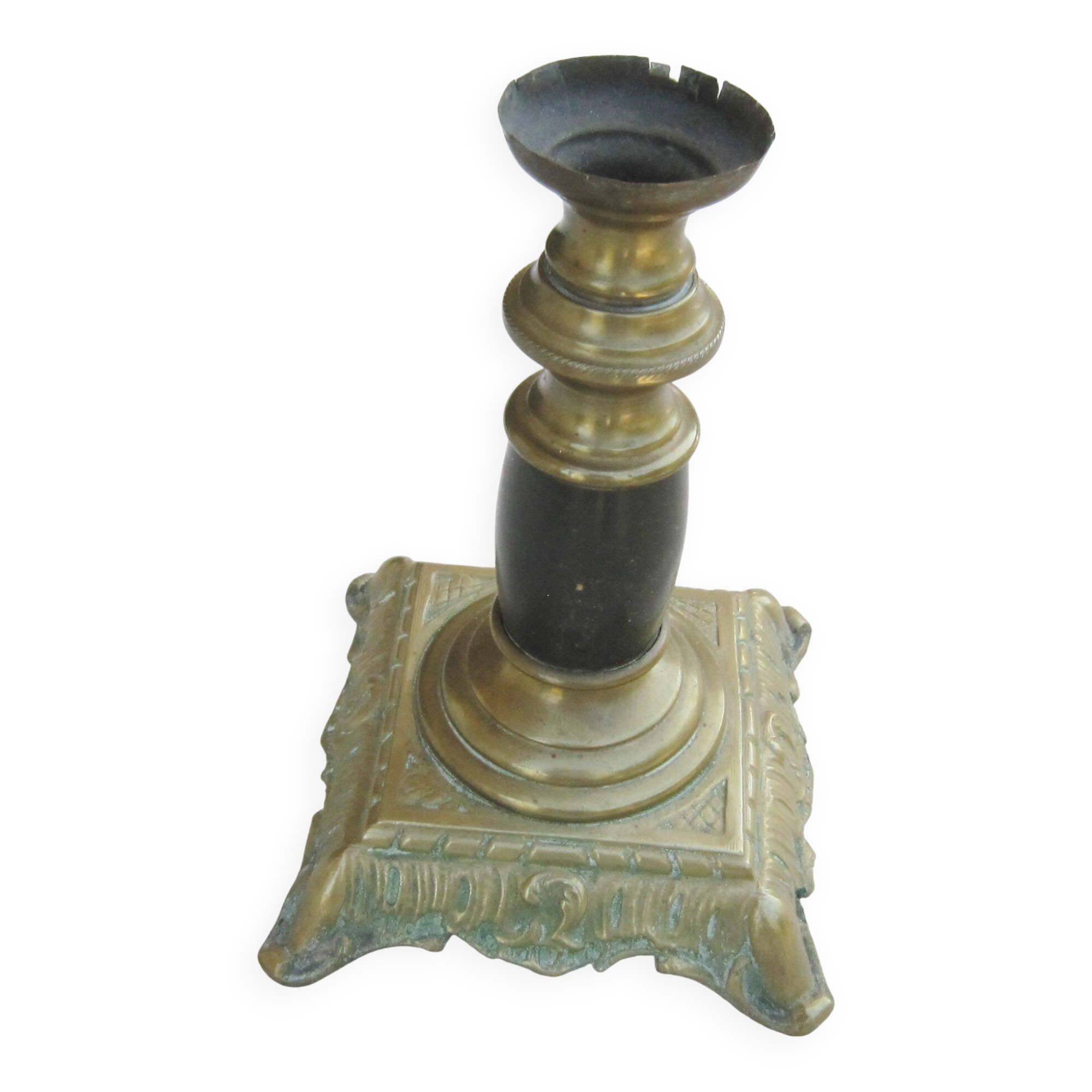 Antique bronze lamp base