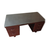 Industrial metal and glass top desk