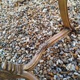 Louis XV style gilded wood coffee table with marble top