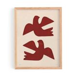 illustration Birds - 30x40cm - painting signed Eawy