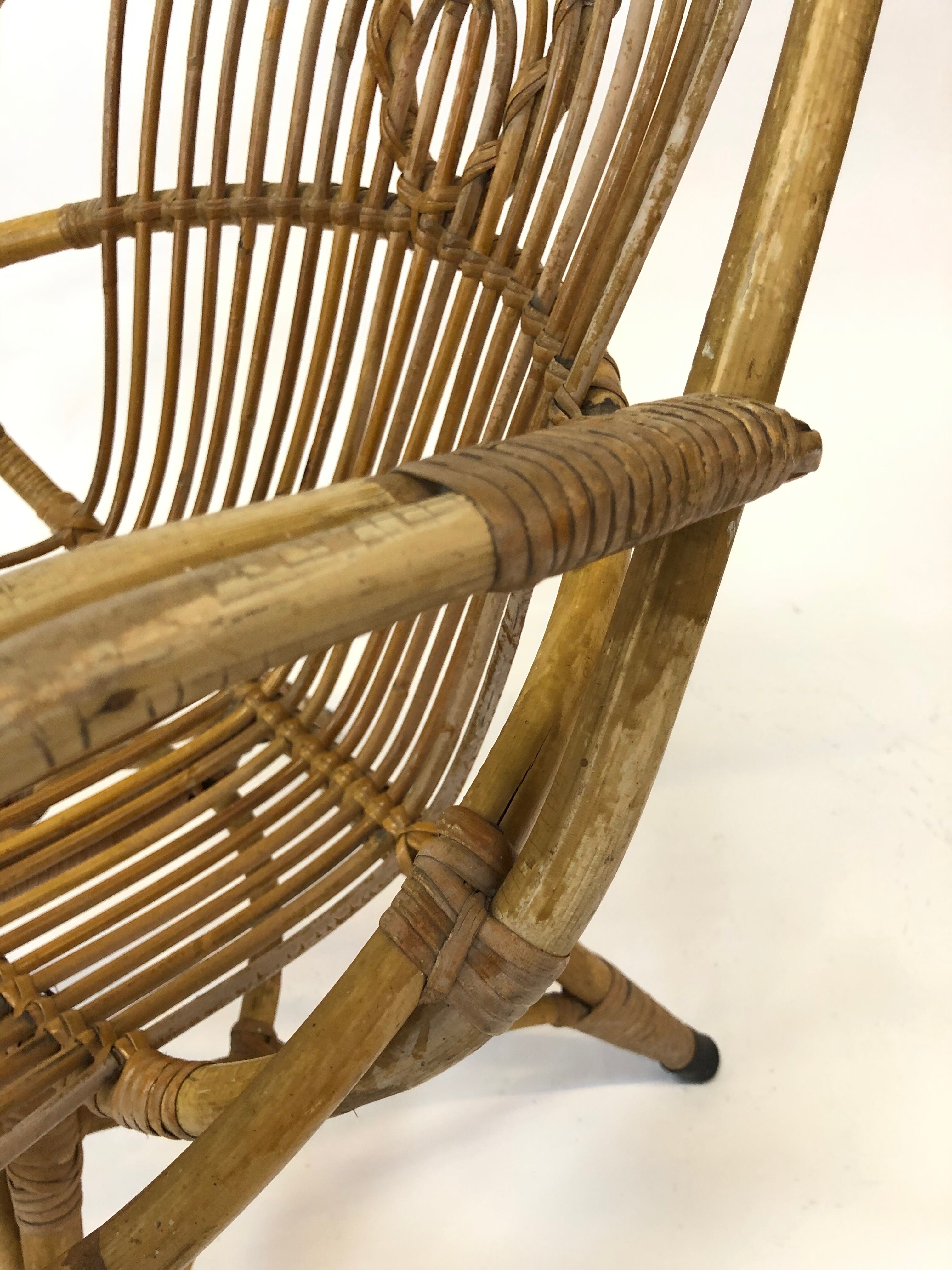 Rattan armchair by Rohe Noordwolde, 1960