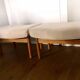 Pair of oak stools in modern Scandinavian style made by Willy Beck.