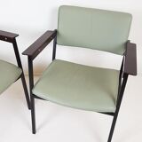 Set de 2 fauteuils en simili cuir vert menthe