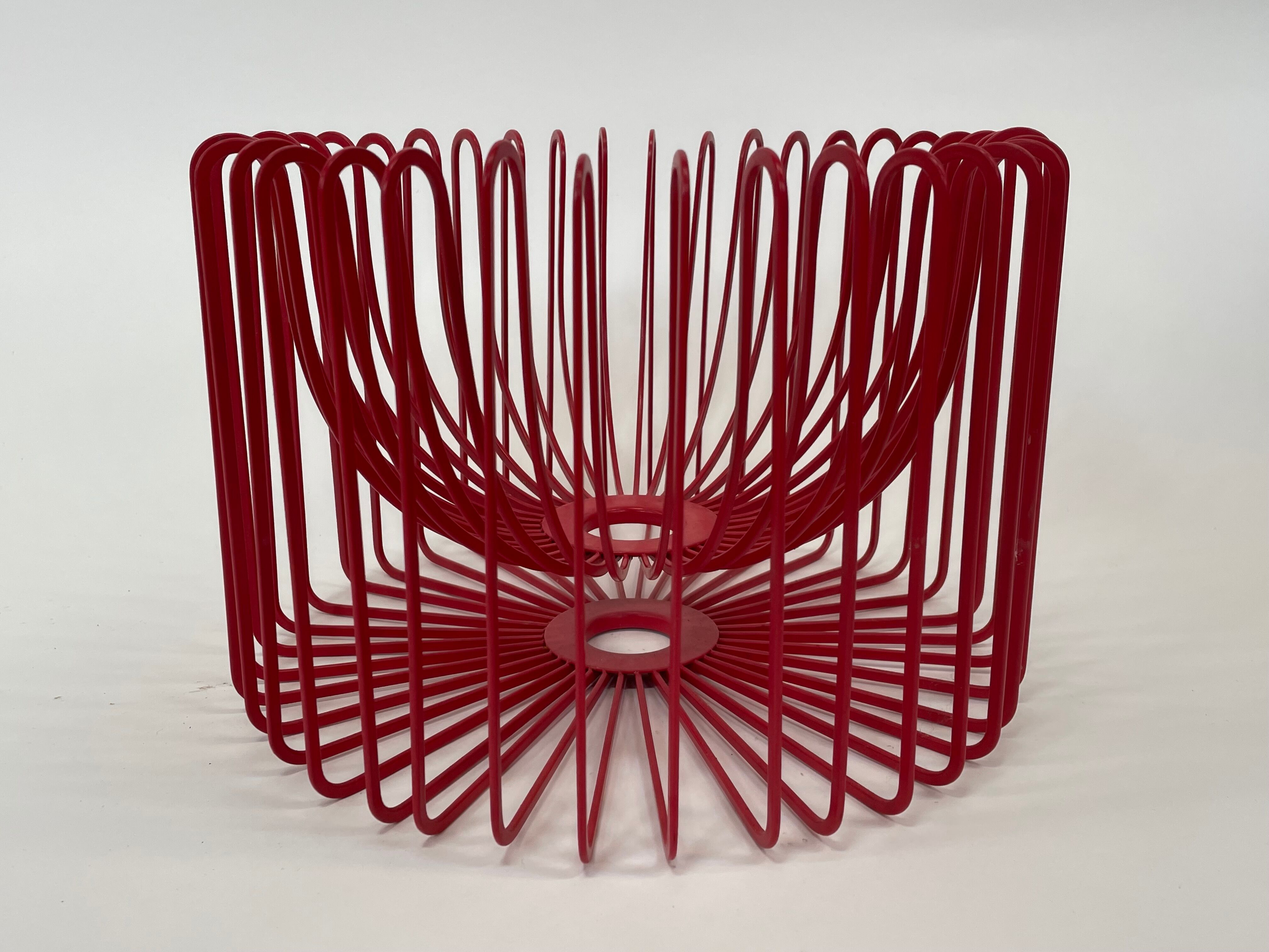 Ehlén Johansson for Ikea - metal red 'Trådig' fruit bowl basket