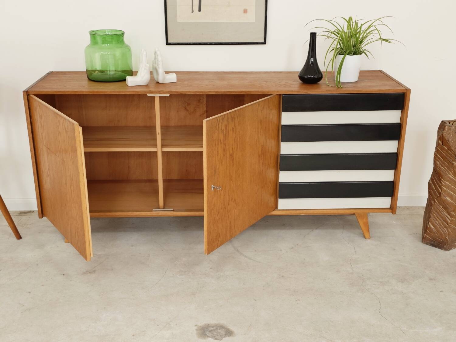 Black and white U 460 sideboard by Jiri Jiroutek for Interier Praha 1960