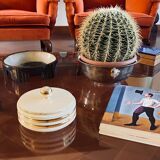 Jean Robj, Art Deco white and gold ceramic box, Robj Paris, France 1930s