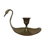 Brass swan bougeoir