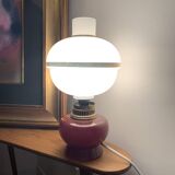 Vintage glass and opaline lamp retro year 1960