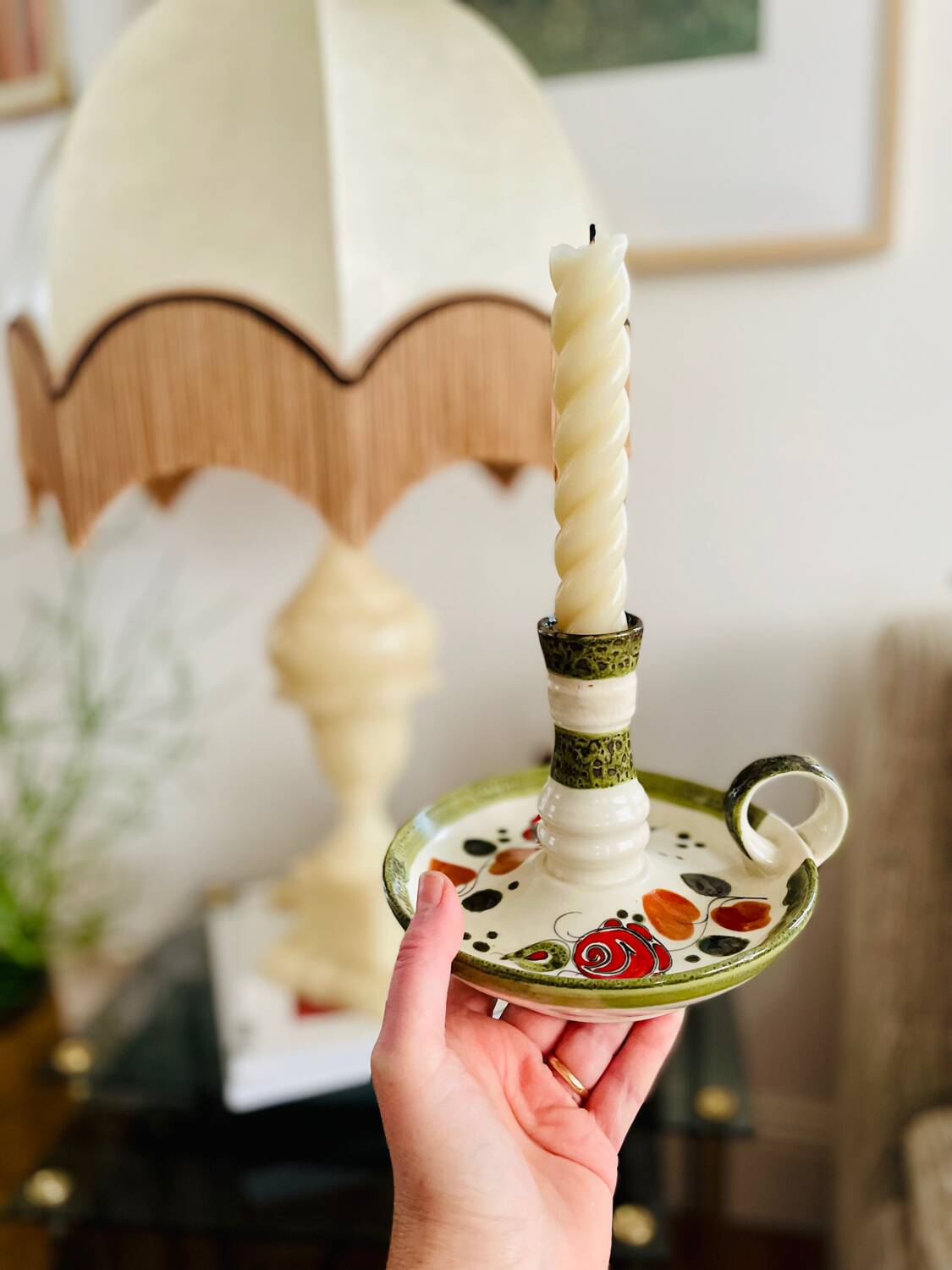 Ceramic cellar rat candle holder from the 70s