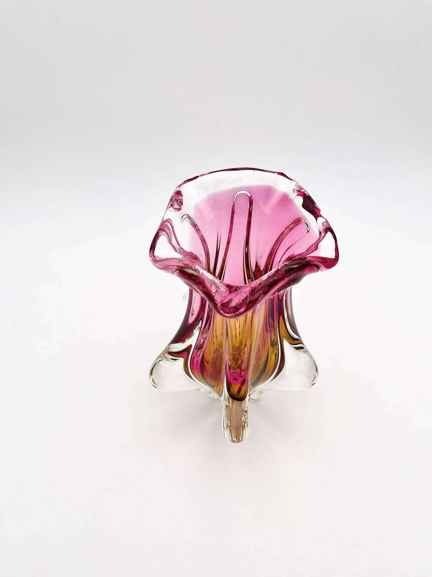 Organic Vase - Sommerso - Josef Hospodka - Bohemian Crystal - Circa 60