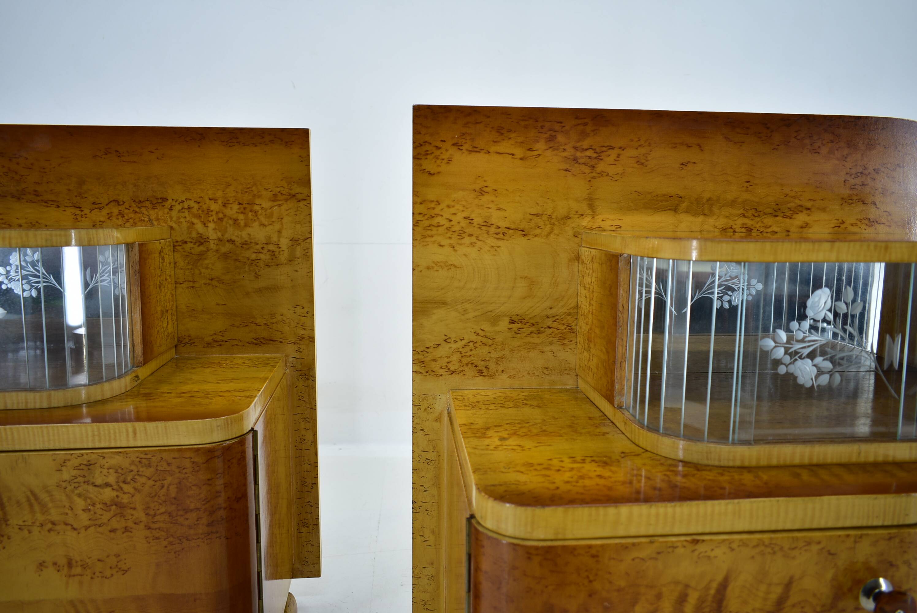 1939s set of Art Deco bedside tables, Czechoslovakia
