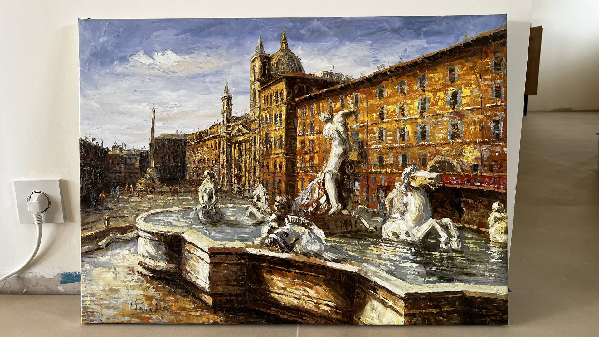 Huile sur toile Piazza Navona Rome