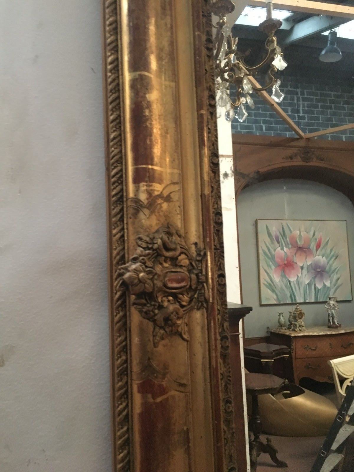 Louis Philippe mirror in wood and golden stucco 103x103cm
