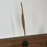 Set of 2 wooden sculptures on base
