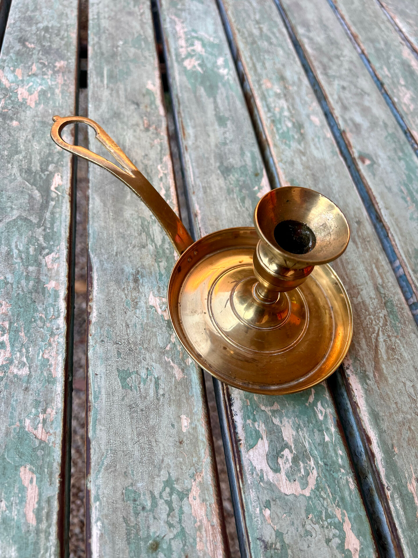Brass hand candlestick