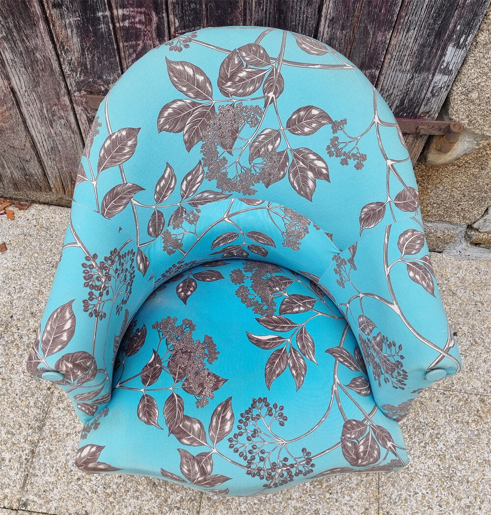 Toad armchair, upholstered, vintage, 50s