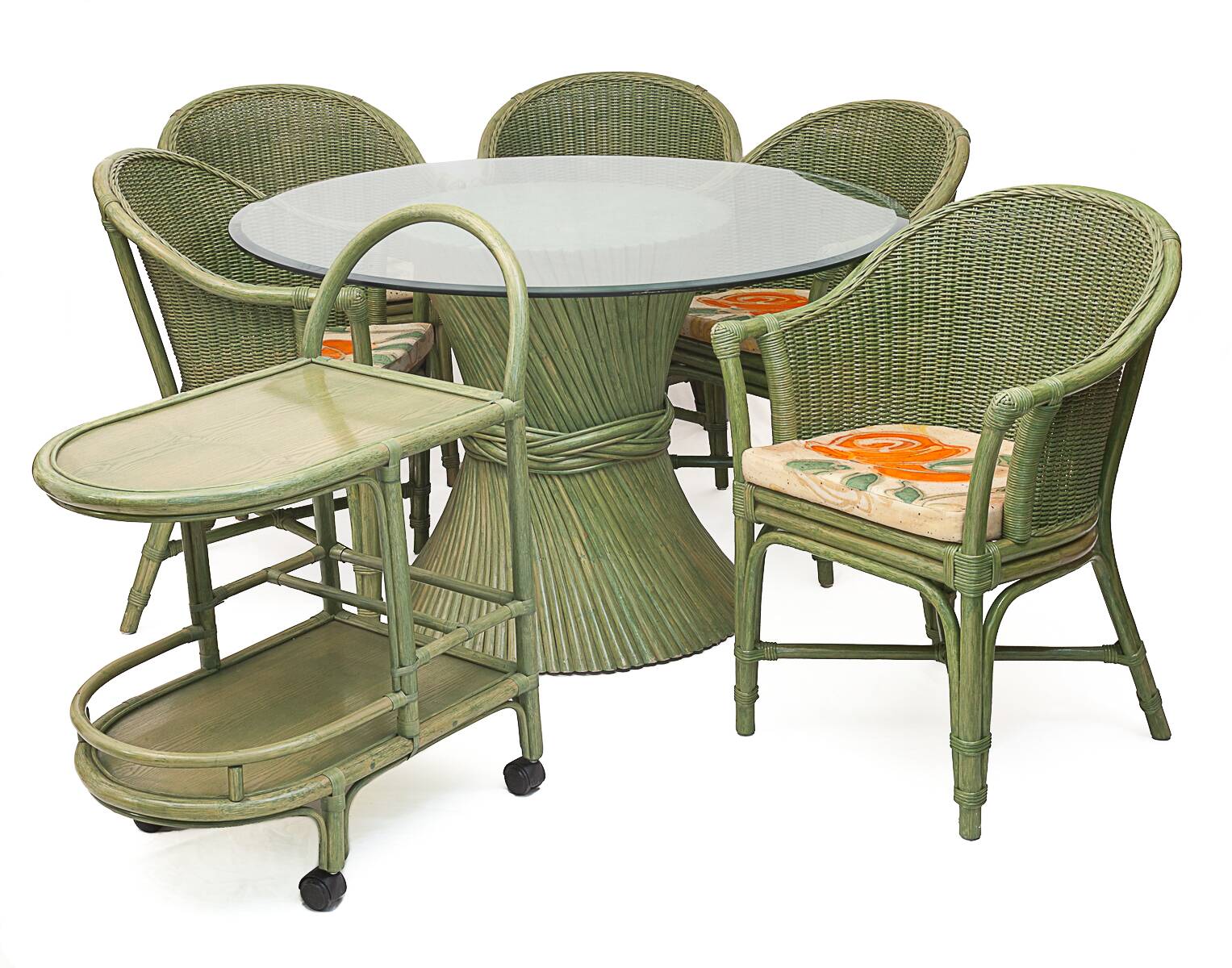 Rattan lounge by Maugrion, 1980