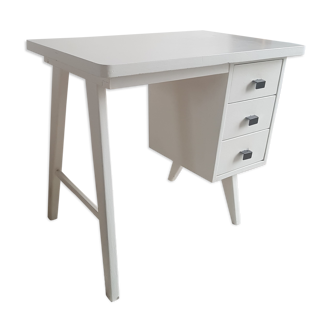 White desk with compass feet circa 1960