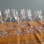 10 white wine / port glasses cut crystal val saint-lambert nestor service height 12.5 cm