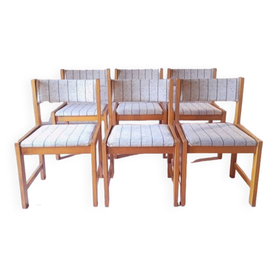 6 chaises danoises Farstrup scandinave vintage 1960 hêtre massif