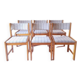 6 chaises danoises Farstrup scandinave vintage 1960 hêtre massif