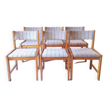 6 chaises danoises Farstrup scandinave vintage 1960 hêtre massif