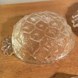 Service à dessert en verre - forme ananas - six pièces (un saladier et cinq coupelles)