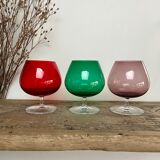 3 verres à dégustation couleurs vintage