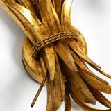 Beautiful large 70s gold-plated 2-armed metal wall lamp by Hans Kögl