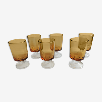 6 luminarc yellow liqueur glasses