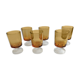 6 luminarc yellow liqueur glasses