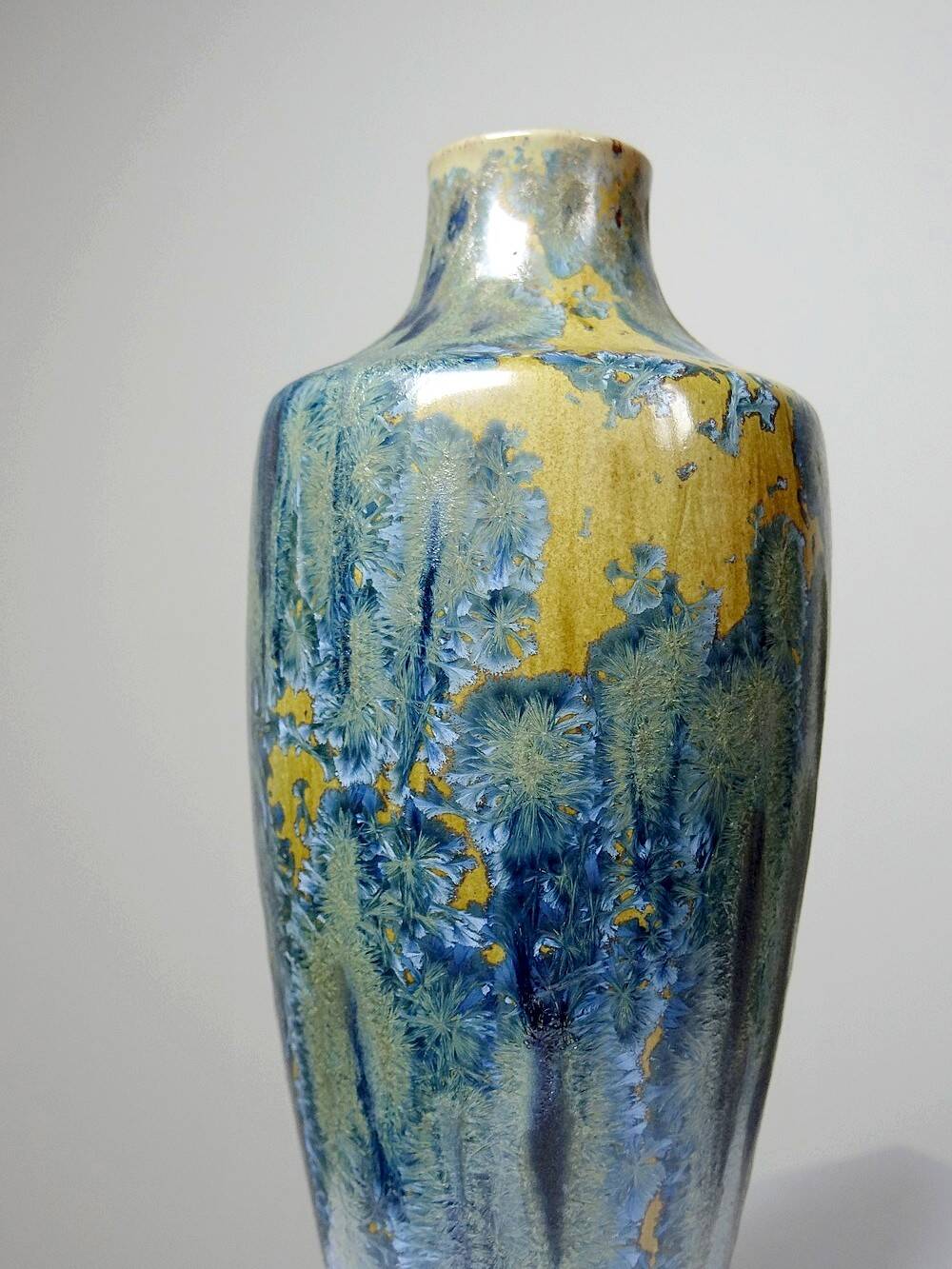 Rare small antique vase Alfred Renoleau stoneware crystalline