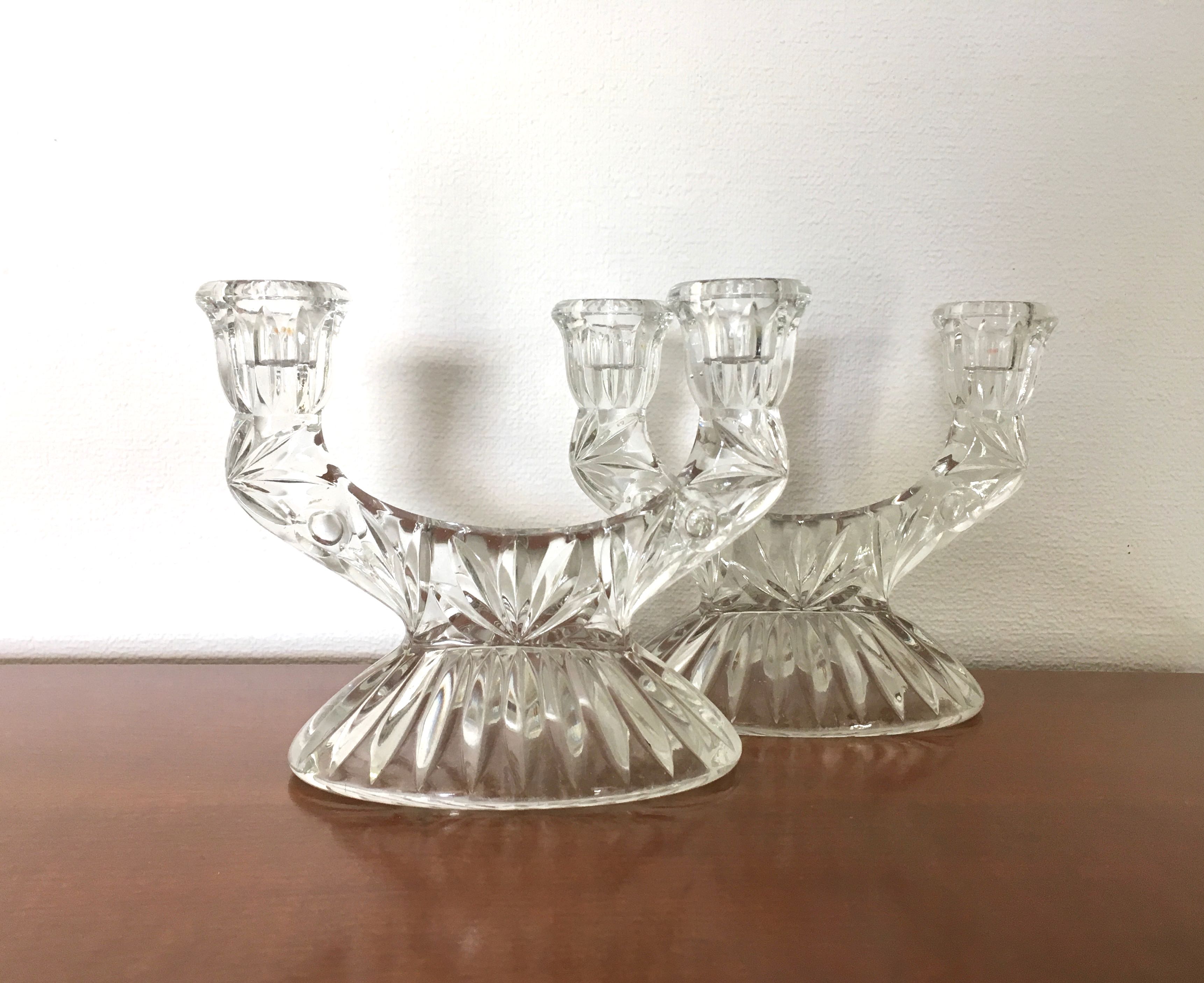 Pair of art deco candle holders