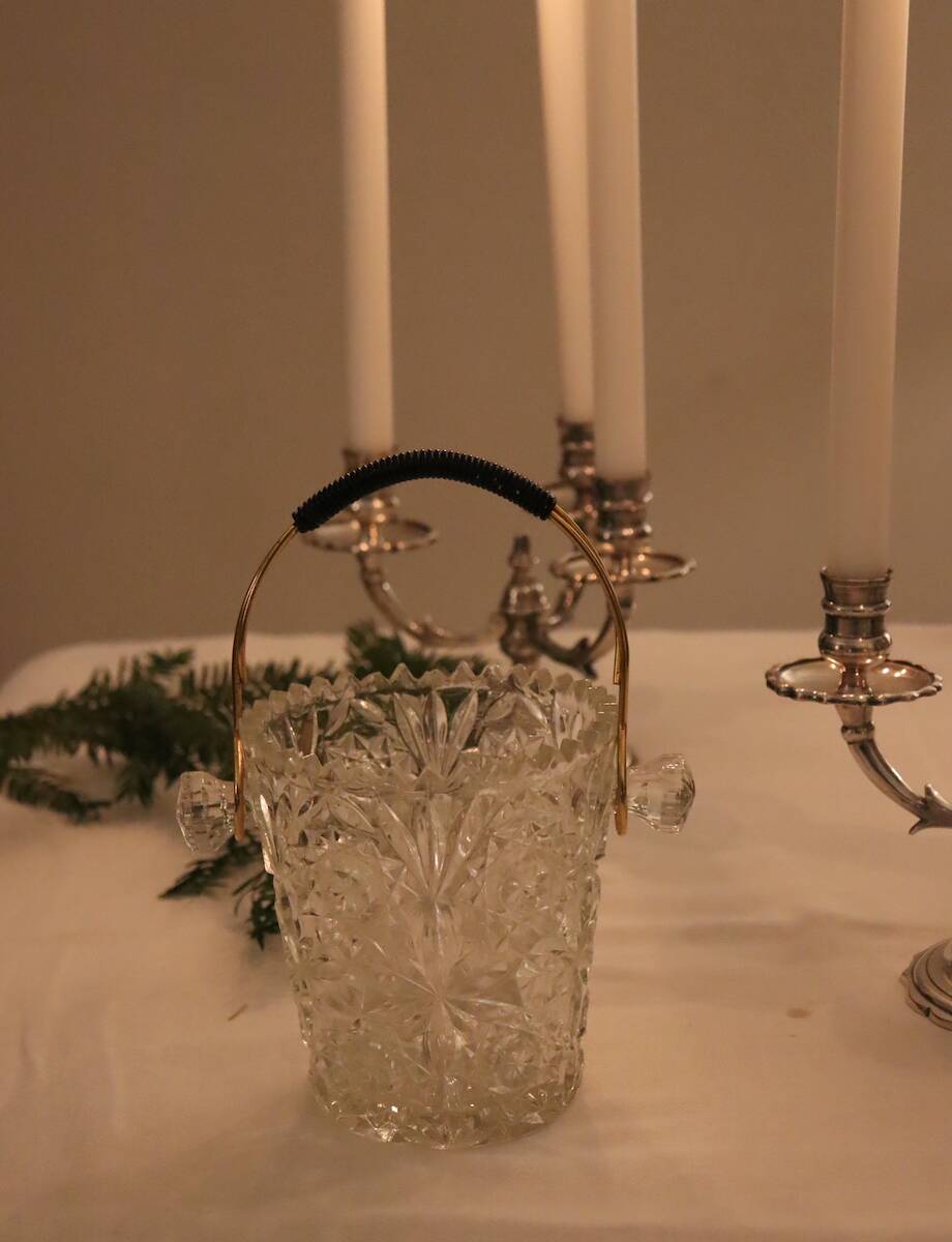 Pair of triangular 3-light candlesticks