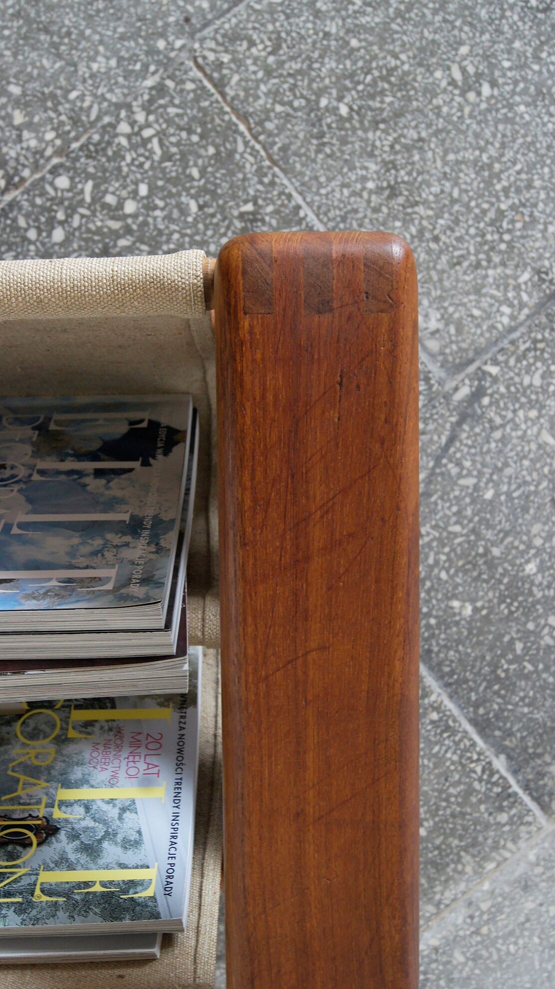 Mid-century danish modern teak magazine rack from salling stolefabrik
