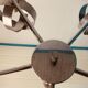 Chrome chandelier 5 spheres